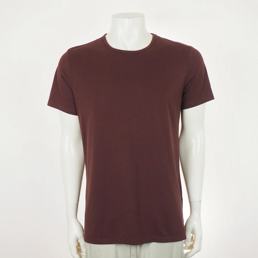 Cuts Clothing AO Split-Hem Tee Shirt Mens Large Dark Red Trim Fit Stretch Blend